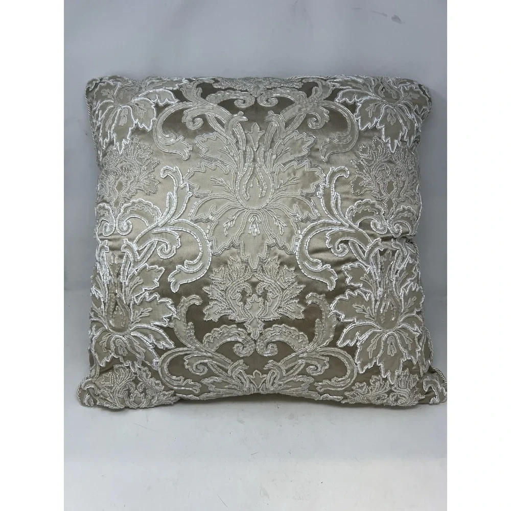 Glass Beaded Pillow By Elizabeth Phillips Handmade Rare‎ EUC 22x22